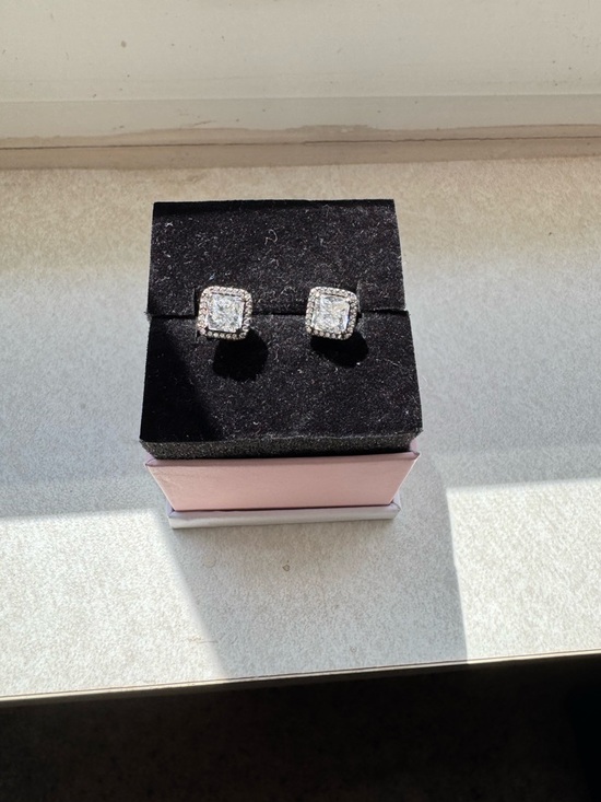 Pandora Jewelry - Pandora Square Halo Earrings